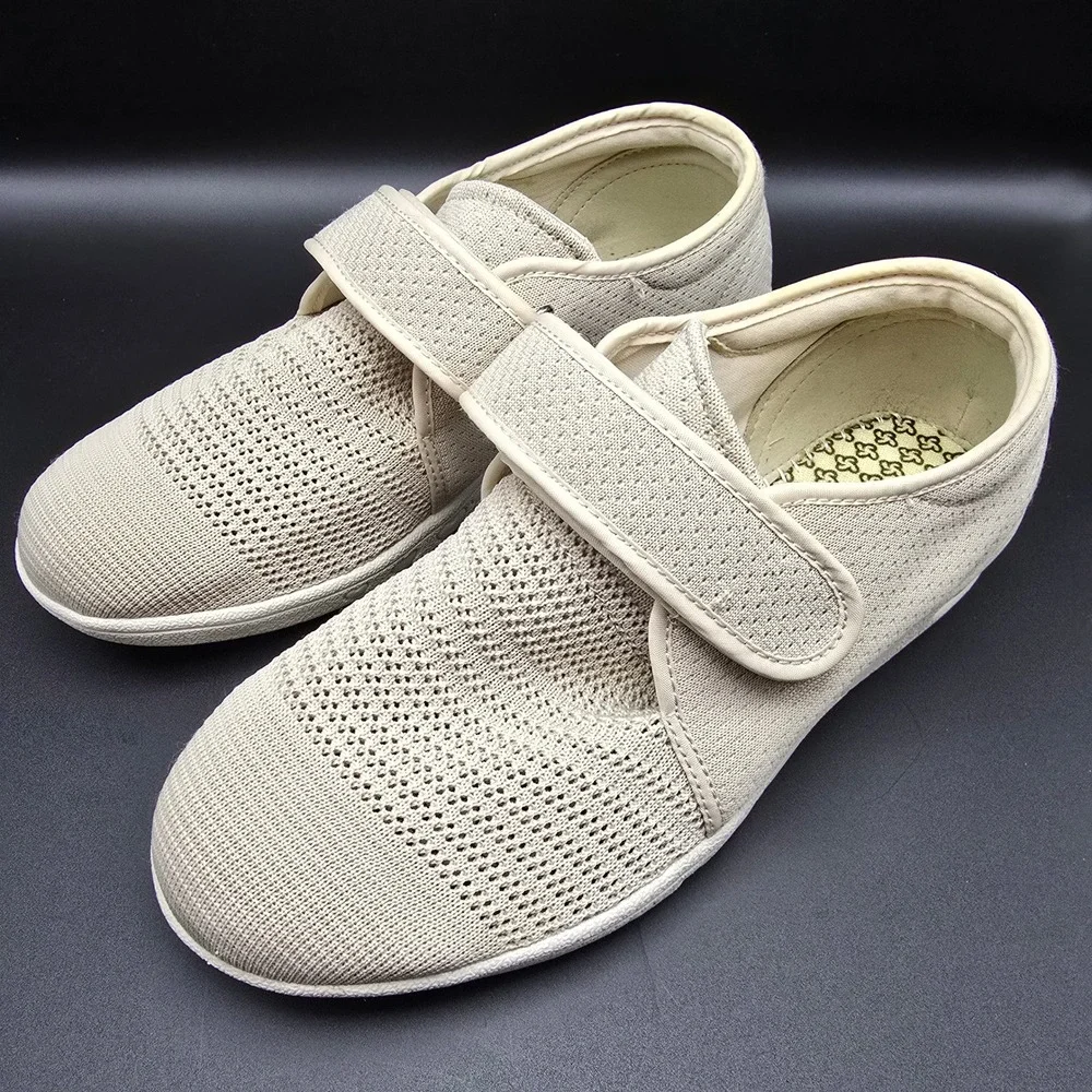 Youyun Comfort Strap Knit Walking Shoes Beige  Womens 10  Mens‎ 9